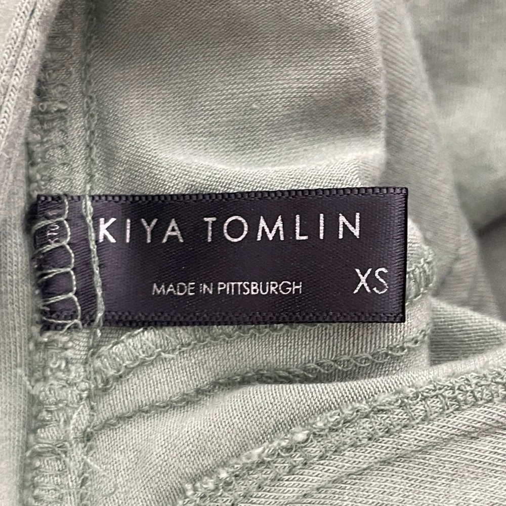 Kiya Tomlin Keyhole Back Shift Dress Womens XS Green Minimalist Quiet Luxury - Picture 8 of 8